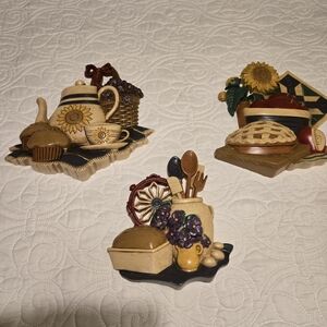 Vintage Home Interiors 1997 Kitchen Wall Art 3Pc Set Americana